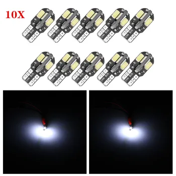 

10PCS T10 5730 8SMD Led Car Interior Bulb Canbus Error Free T10 LED 12V Car Side Wedge Light White Lamp Bulb Car Styling