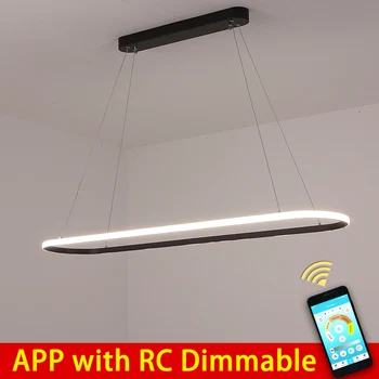 

120CM 90CM Led Pendant Light for Dining room Kitchen Living room office room Ceiling Pendant Lamp Hanging Lighting Black White