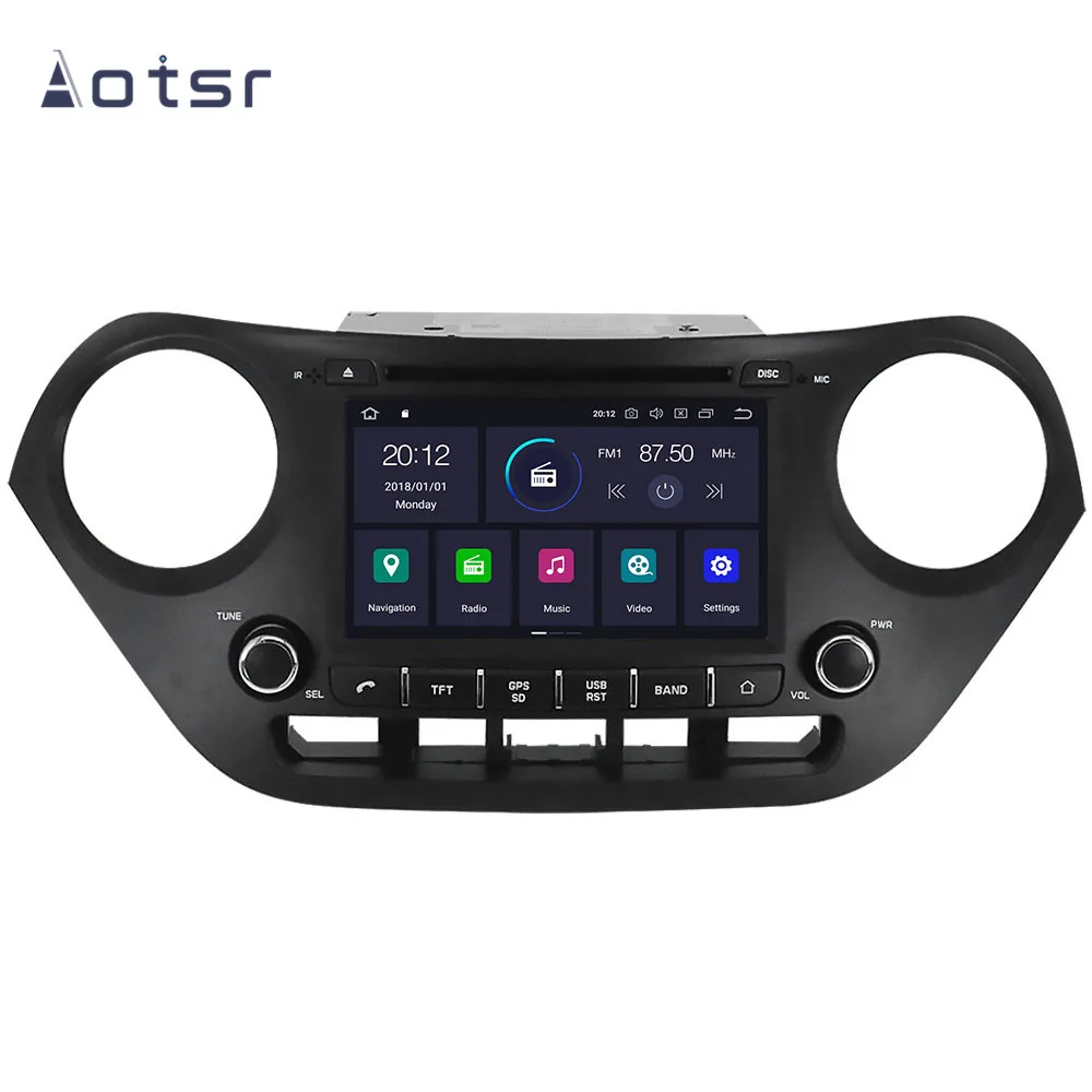 DSP Android 10.0 Car GPS Navigation DVD Player For Hyundai i10 2013- Auto Stereo Radio Multimedia Player Head Unit Recorder