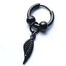 1 шт., корейские популярные серьги-гвоздики в стиле хип-хоп kpop, модные серьги из нержавеющей стали с подвеской в виде листа, ювелирные изделия для мужчин и женщин