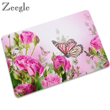 Zeegle резиновый коврик с принтом бабочки мягкий коврик для ног напольный коврик дверной коврик нескользящий коврик для ванной комнаты водонепроницаемый коврик для ванной и душа