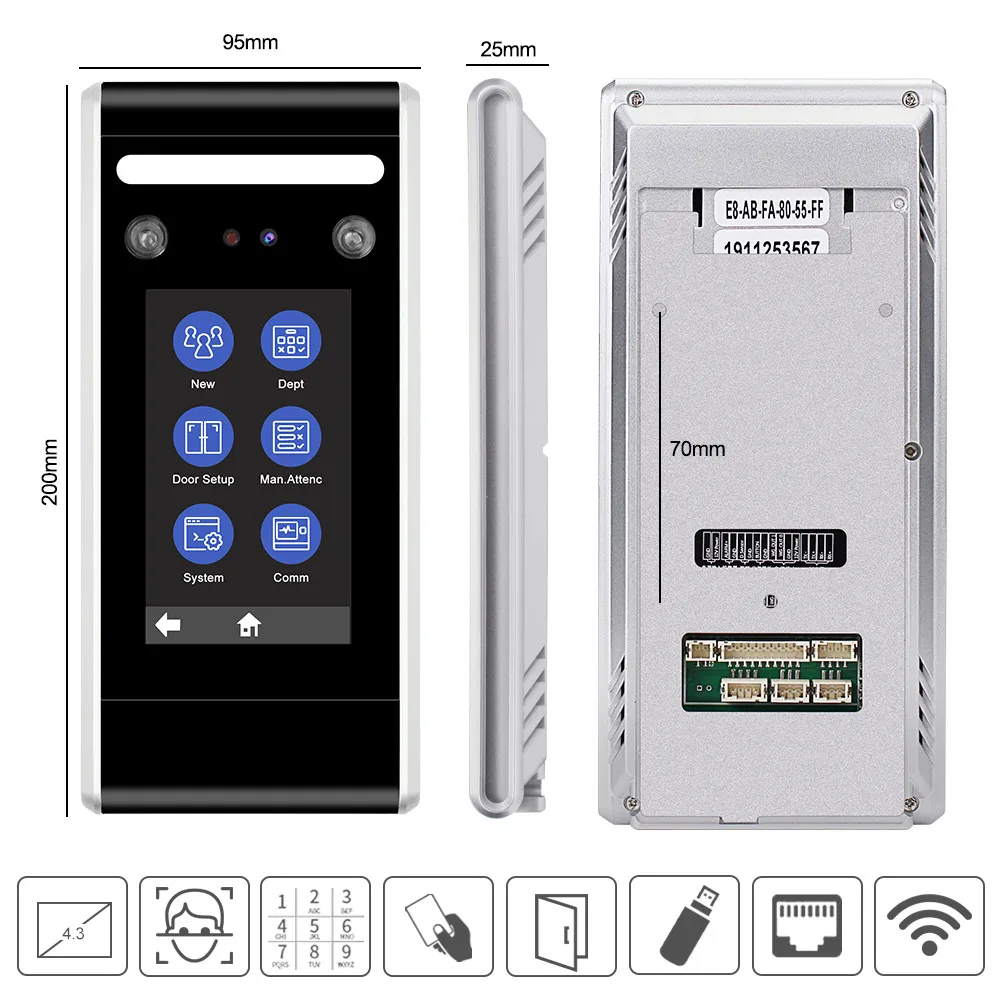 Биометрическая система контроля доступа RFID 125 кГц/13 56 МГц Wi Fi TCP/IP/USB|Устройство