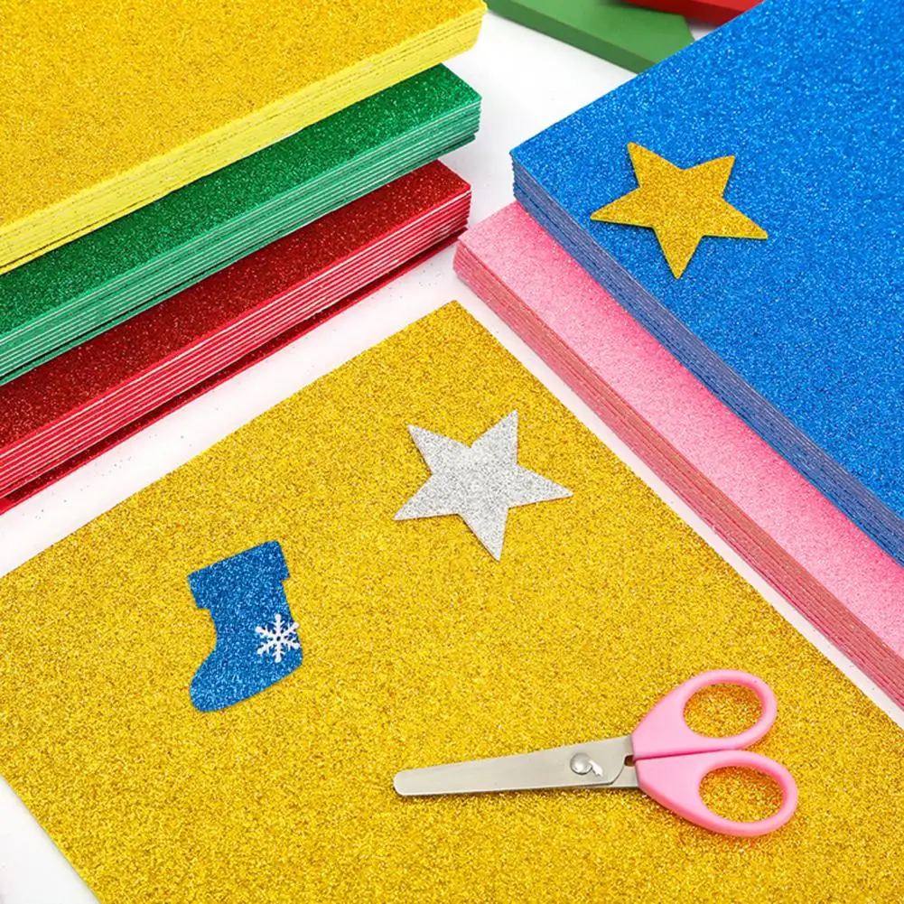 10Pcs Moderne Diy Ambachtelijke Papier A4 Lichtgewicht Glitter Heldere Spons Papier Ambachtelijke Papier Foam Papier