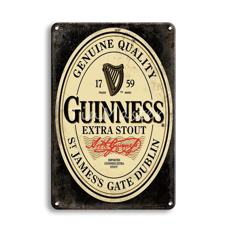 Винтажная Оловянная металлическая табличка Guinness Cola Настенная Наклейка для пива