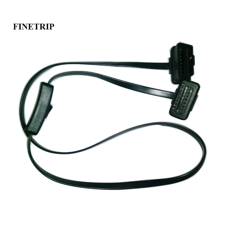 Плоский тонкий кабель OBD OBDII OBD2 с адаптером типа L переключателем ELM327|obd2 extension