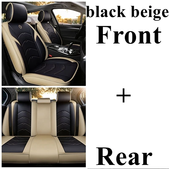 Чехол для сиденья автомобиля Kia Rio Sorento Magentis Opirus Carens Ceed Rio 3 VQ KCV4 Stinger K900 Stonic Forte Cadenza K9 Niro Borreg - Название цвета: black beigestandard