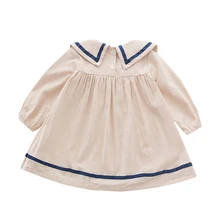 2 цвета; сезон весна-осень; повседневные модные платья для маленьких девочек; От 1 до 7 лет; однотонное платье принцессы с длинными рукавами; одежда для детей