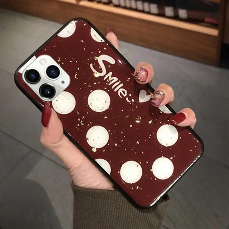 

Luxury love folwer Leopard-print grid Phone Case For iPhone 11 Pro X XS MAX XR 6 6S Dropping glue Gold foil For iPhone 7 8 Plus