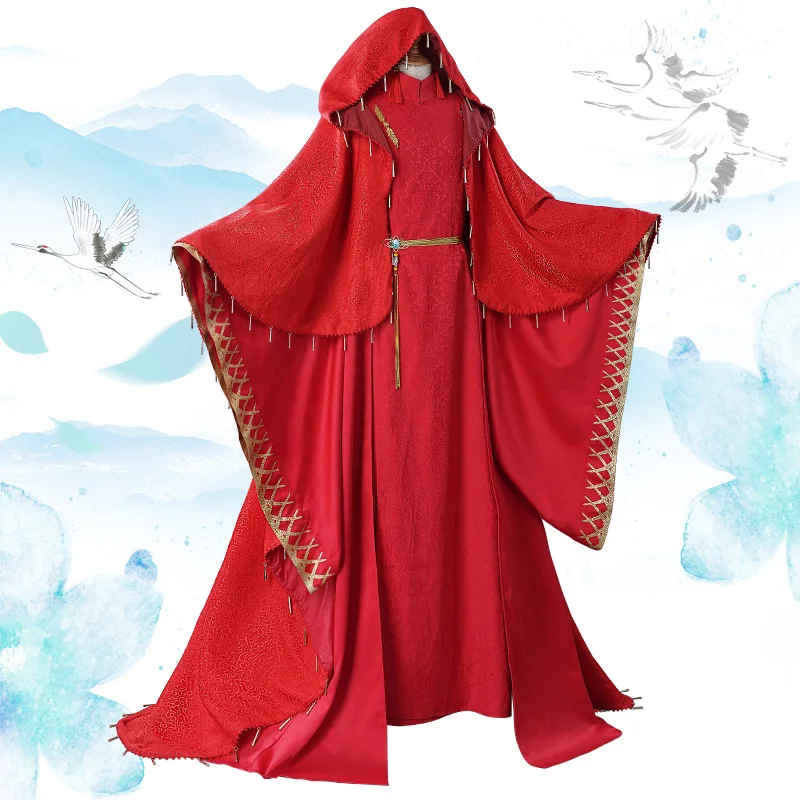 

Anime Spiritpact DuanMuXi Red Mountain God Ceremony Uniform Gorgeous Cosplay Costume Full Set Halloween Free Shipping 2019