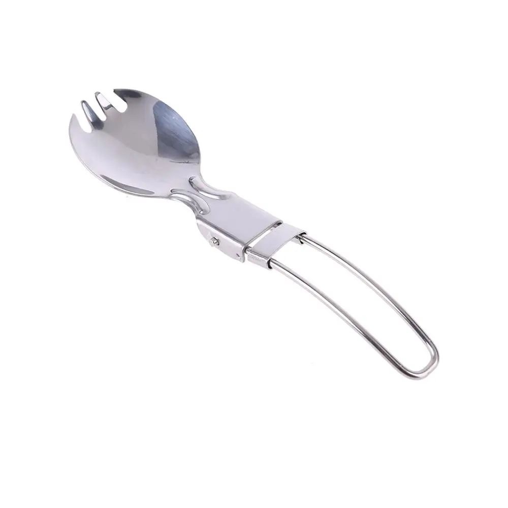 Открытый Кемпинг Туризм приготовление пищи Пикник Складной Spork вилка из