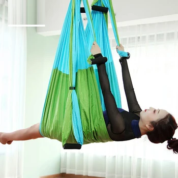 

Fitness 6 Handles Yoga Hammock Set 250*150cm Traction Device Anti-Gravity Home Gym Hanging Belt Swing Breathable Body Shaping