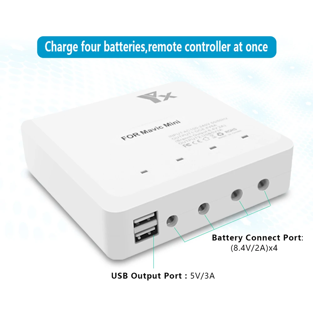 6в1 Интеллектуальный для DJI Mavic Mini Drone Batterij Afstandsbediening Oplader Smart Fast power Opladen Tegelijkertijd Hub Onder