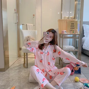 

Winter Large Size Pajamas Female New Style And Autumn Pure Cotton Long Sleeve Online Celebrity Section
