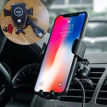 ユニバーサル自動車電話スタンド 10 ワットチーワイヤレス充電器現代 ix35 iX45 iX25 i20 i30 ソナタヴァーナ、 solaris 、エラントラ、アクセント、 veracru