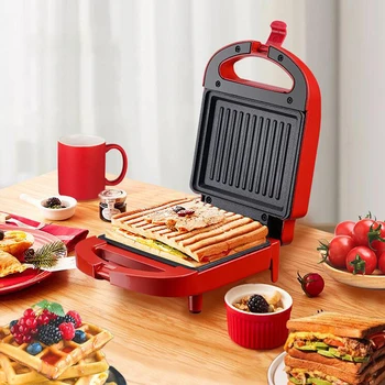 Sandwichera eléctrica multifuncional de 650W, máquina de desayuno doméstica de 220V, horno para pastel de huevo, Sandwichera eléctrica