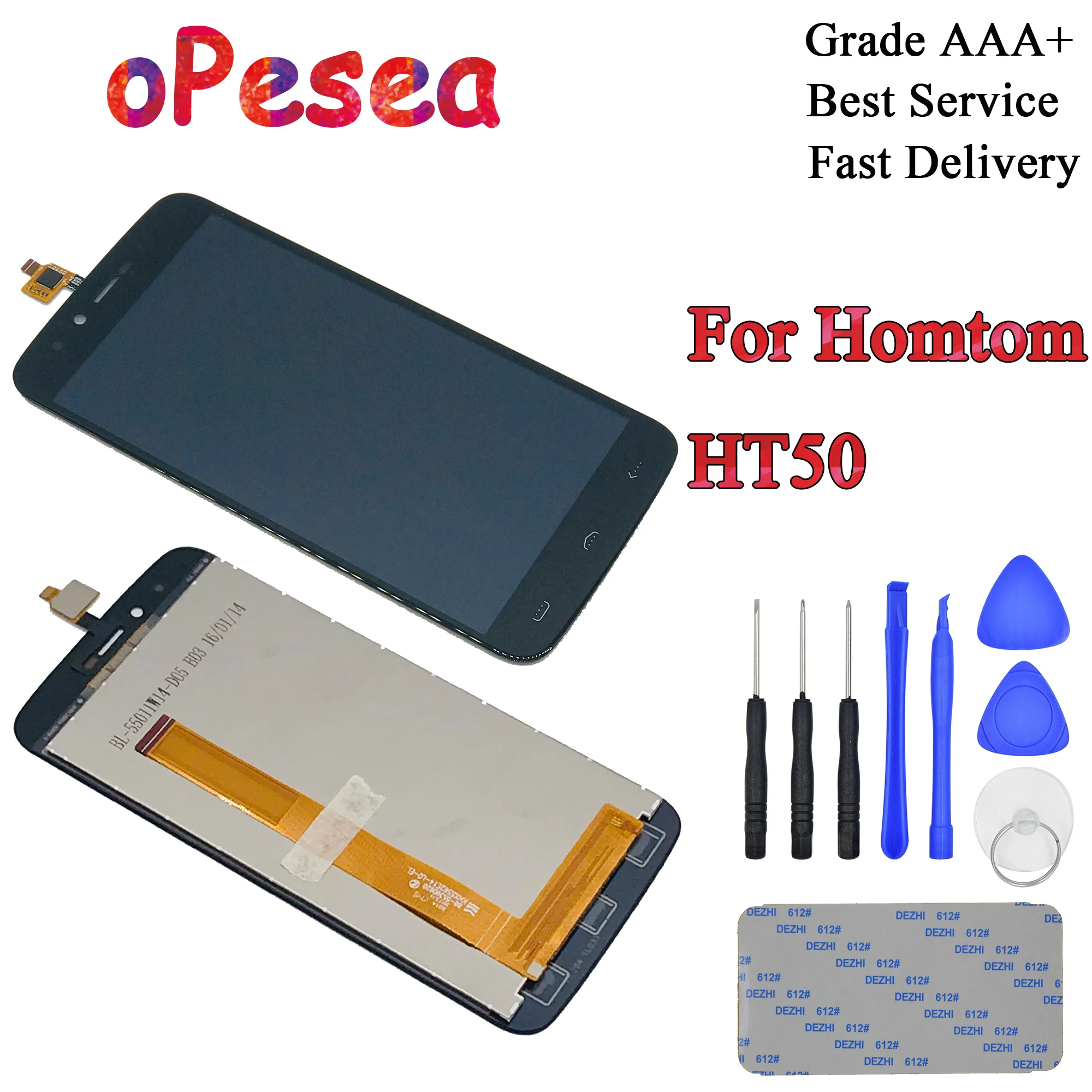 

oPesea 5.5'' For Homtom HT50 LCD Display Panel Touch Screen Digitizer Assembly Replacement Parts