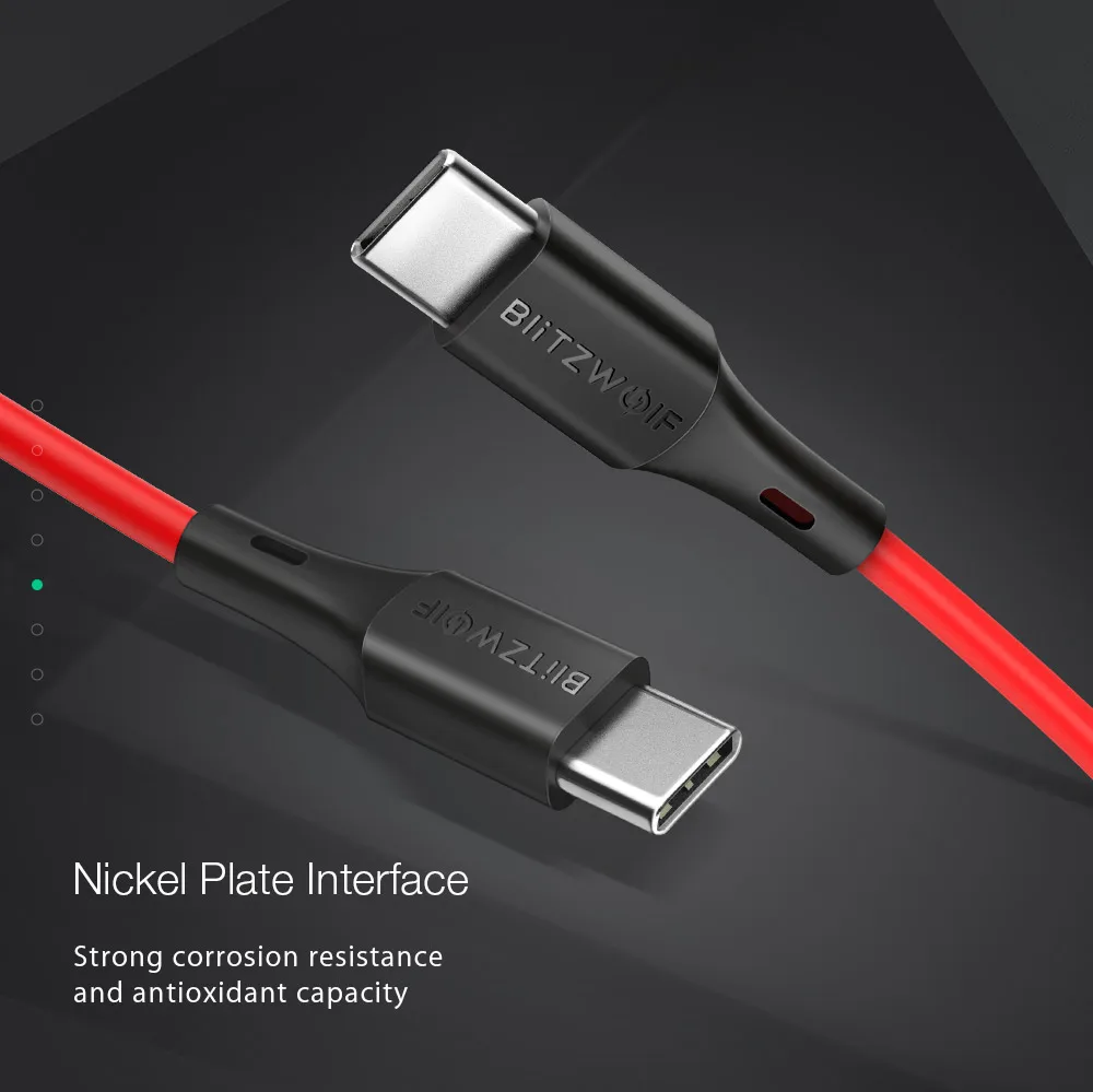 BlitzWolf 3A USB2.0 type-C to type-C PD Зарядное устройство USB C кабель для передачи данных для iPad Pro/Macbook для huawei Xiaomi смартфон