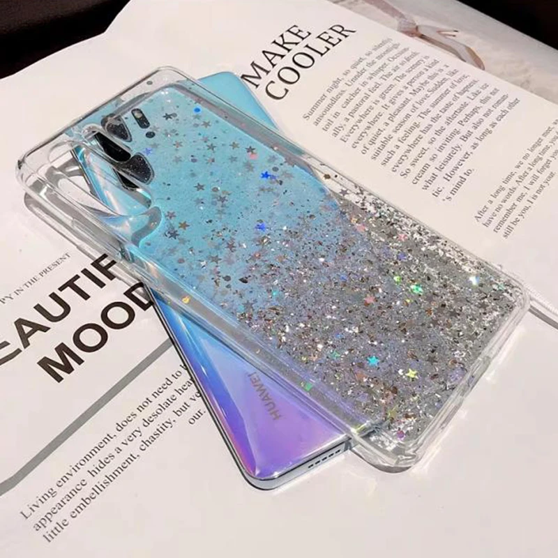 С сияющими блестками и пайетками чехол для huawei P Smart плюс Z Y9 Y6 Y5 Y7 Prime P30 P20 P9 P10 Lite Honor 7C 7A 20 Pro 10i 20i крышка