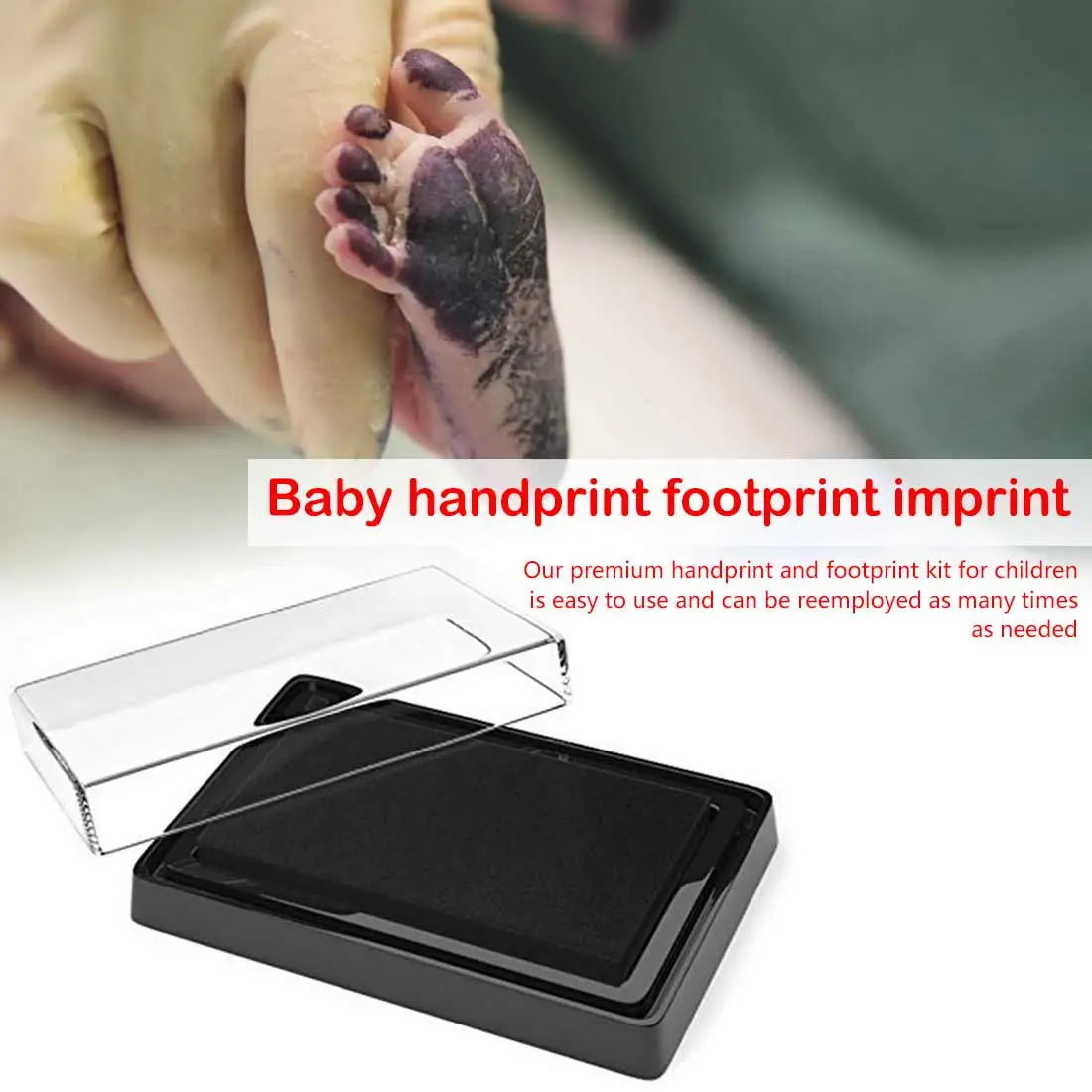Новорожденный ребенок Handprint Набор для отпечатка ступней безопасный легко чистится не беспорядок нетоксичные чернила рука лапка печать коврик Keepsake