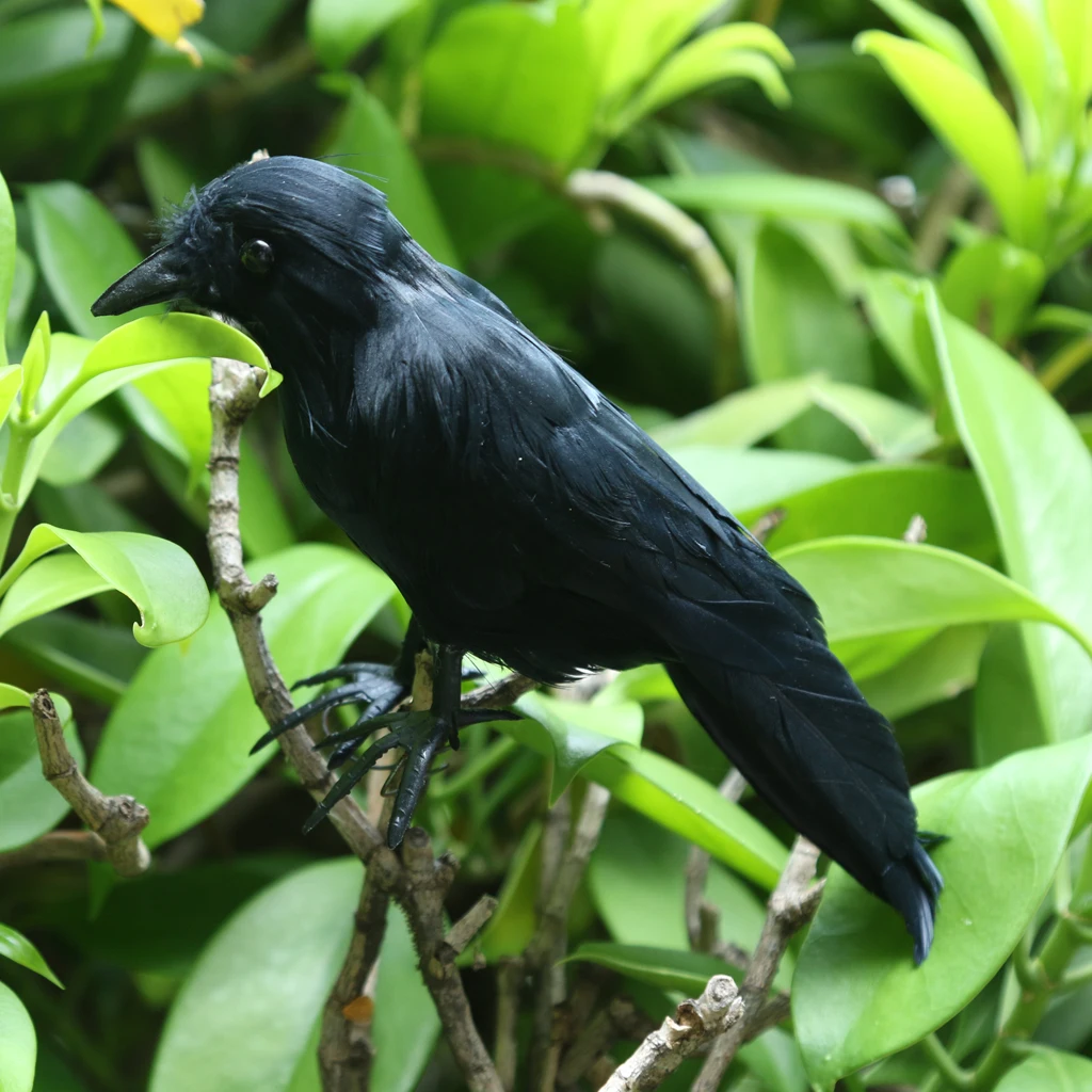 1Pc Halloween Realistic Looking Birds Black Crows Halloween Prop Decor, Out-Door or Indoor Decoration