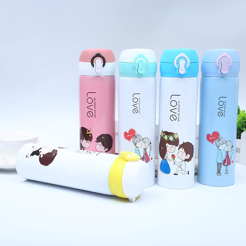 

500ml Cartoon Thermos Vacuum Insulated Stainless Steel Colorful Water Bottle