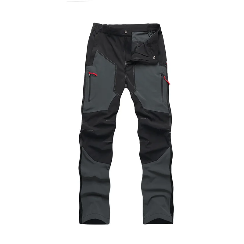 Pantalones de senderismo para hombre con cinturón, pantalones impermeables  para exteriores de secado rápido (gris, 42 ancho x 32 largo)