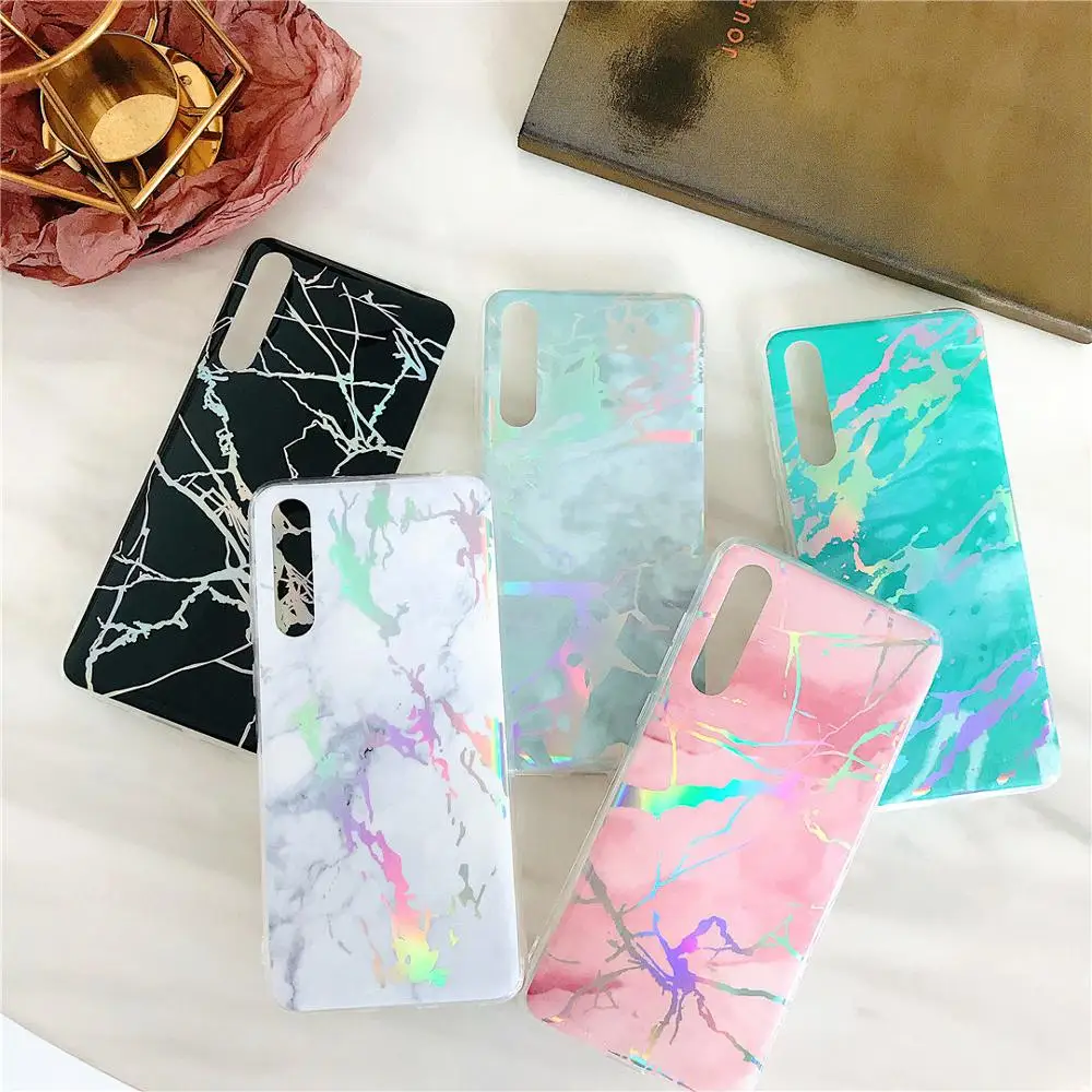 

Plating Marble Phone Case For Huawei P20 P30 Lite Pro Shining Marble Glossy Back Case For Mate 20 Lite Pro Nova 3i Y5 Y6 Y7 2018