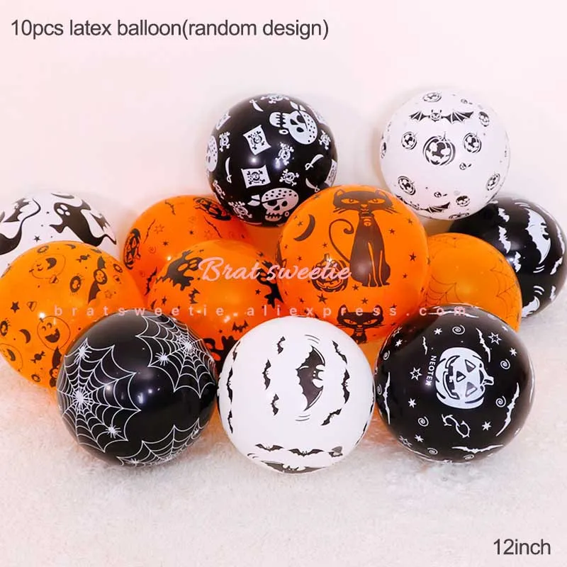 10pc HHW balloon Хэллоуин украшение ужасный страшный призрак шары легкая прозрачная ткань в паутинку бар Счастливый Хэллоуин сцена набор для вечеринки - Цвет: 10pc HHW balloon