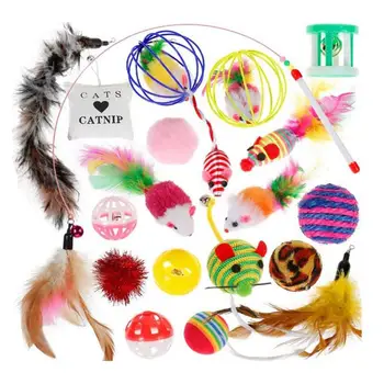 

Cat Toys Interactive 20 Pcs Cat Toys Variety Pack Dog Toy Funny Cat Mouse Sisal Baby Cat Love Toy Set