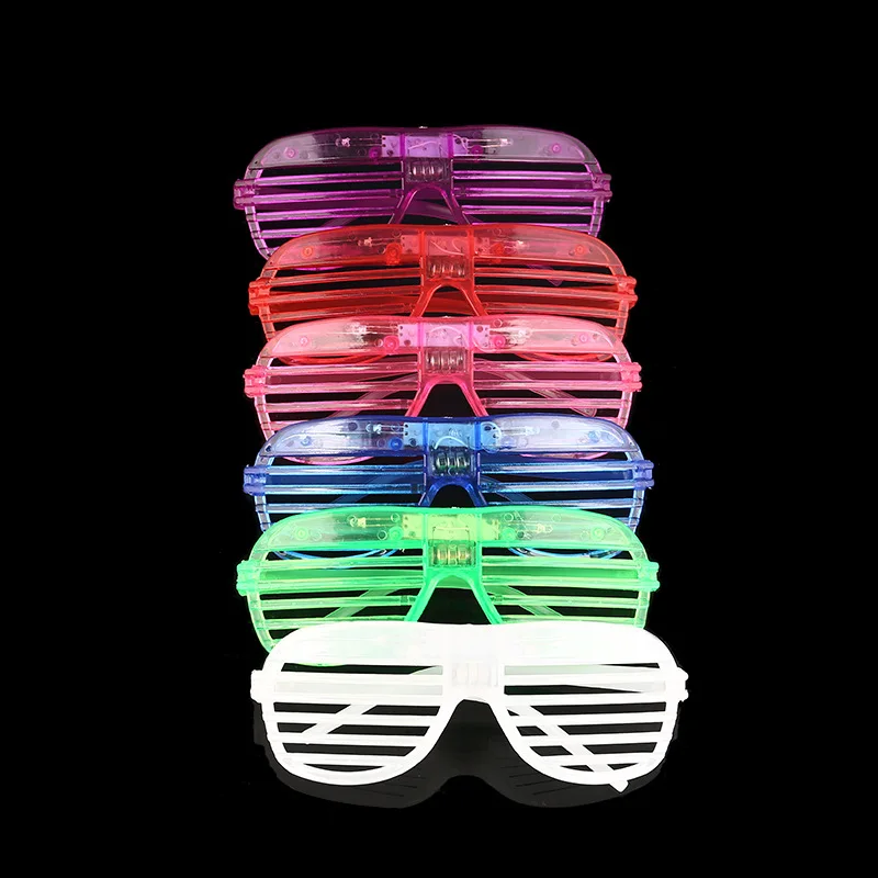 Неоновые светящиеся очки, Рейв, вечерние, для активного отдыха, светодиодный, для дня рождения, украшения, мигающий светильник, светящиеся солнцезащитные очки