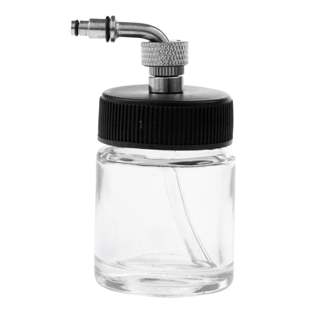 Professional Clear Side Pot Airbrush Glass Bottle Feed Paint Cup Jar 22CC - for most Side-Pot airbrushes