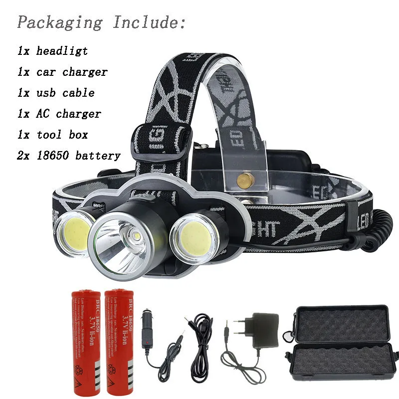 D Litwod z20 светодиодный налобный фонарь XML T6+ 2COB налобный светильник фонарь 18650 перезаряжаемая батарея аварийная лампа ночник светильник может вращаться 90 - Испускаемый цвет: D