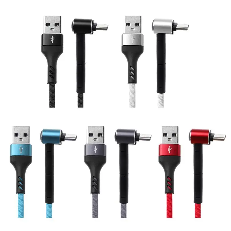 

90 Degree USB to Type C Fast Charging Data Cable Holder USB C Cord Stand Mount For Samsung S10 S9 S8 Note 9 8 Xiaomi 9 5 Mix 6 8