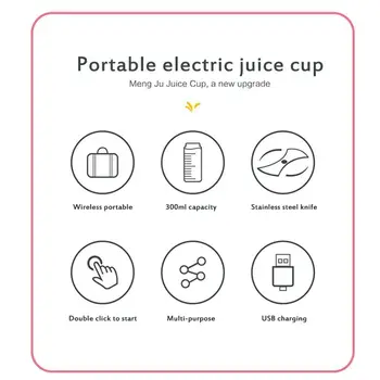 

Portable Multifunctional Usb Charging Juicer Cup Food-blender Blender Mini 300ml Electric Food Juice Processor Electric Fru J3G0