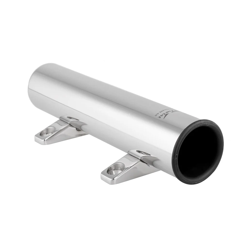 2 Pieces / Set Deluxe Stainless Marine Boat Fishing Rod Pole Holder Side Mount Rest Rack Bracket with Black Insert Accessories