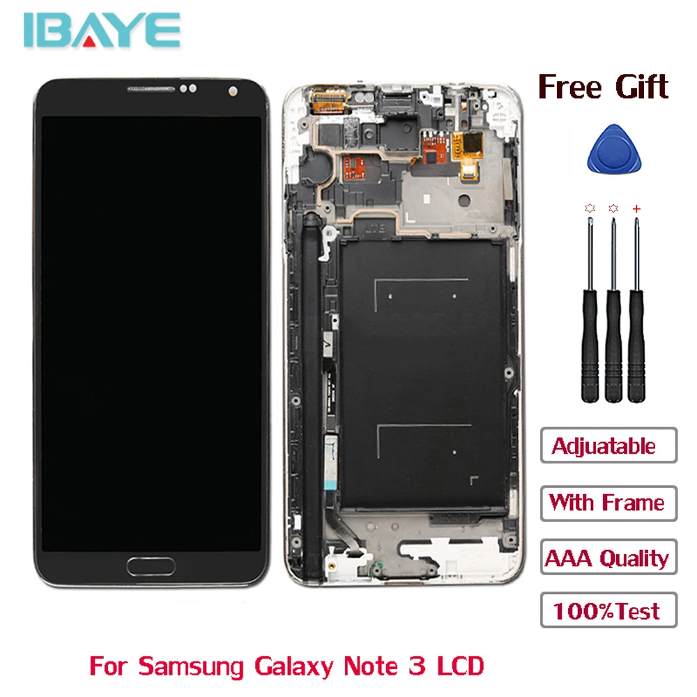 

100% tested LCD Compatible for Samsung Galaxy Note3 Note 3 N9005 LCD Display Touch Screen Digitizer Assembly With Frame