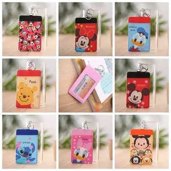 

Fashion Mickey Couple Stitch Anime Plush Card Holder PU Cartoon Credit ID Bags Coin Bus Card Wallet Girls Birthday Gifts New