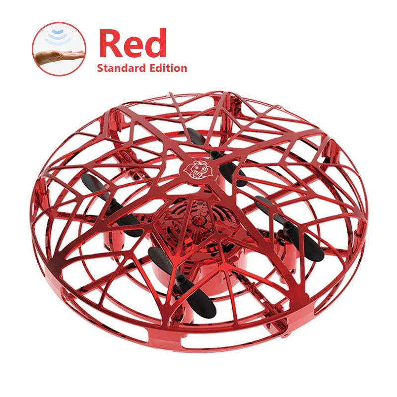 Red Мини-Дрон круглый НЛО Дрон с камерой жесты гравитации индукции дроны Квадрокоптер анти-столкновения шар НЛО самолет детская игрушка - Цвет: Red