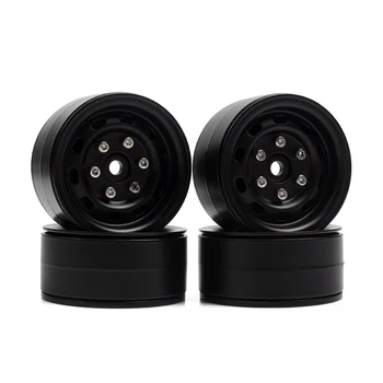 

4Pcs Heavy Duty Metal 1.9 Beadlock Wheel Rims for RC TRX-4 TRX4 Axial SCX10 D90,Black