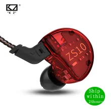 KZ ZS10 1DD+4BA 4BA+1DD HIFI Headset Hybrid In ear Earphone Sport Noise Cancelling Headset Replacement Cable AS10 BA10 ZST ZSN
