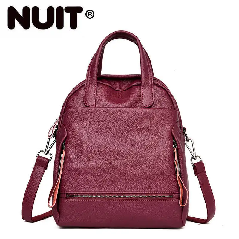 

Multifunction Backpacks For Girls Sac A Dos Female Leather Large Capacity Travel Backpack Vintage Rucksacks Ladies Mochilas