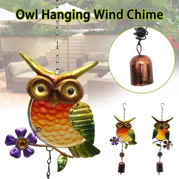 

Metal Iron Bell Wind Chime Retro Animal Doorbell Wall Garden Yard Home Window Hanging Decoration Owl Shape Kid Outdoor Ornament
