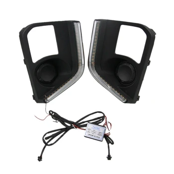 

Pair LED Daytime Running Light DRL Yellow Turn for Mitsubishi Triton L200 2019