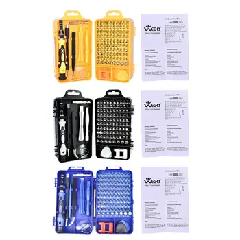 

Screwdriver Set 115 in 1 Sets Multi-function Computer PC Mobile Phone Cellphone Digital Electronic Device Repair Home Tools Bit