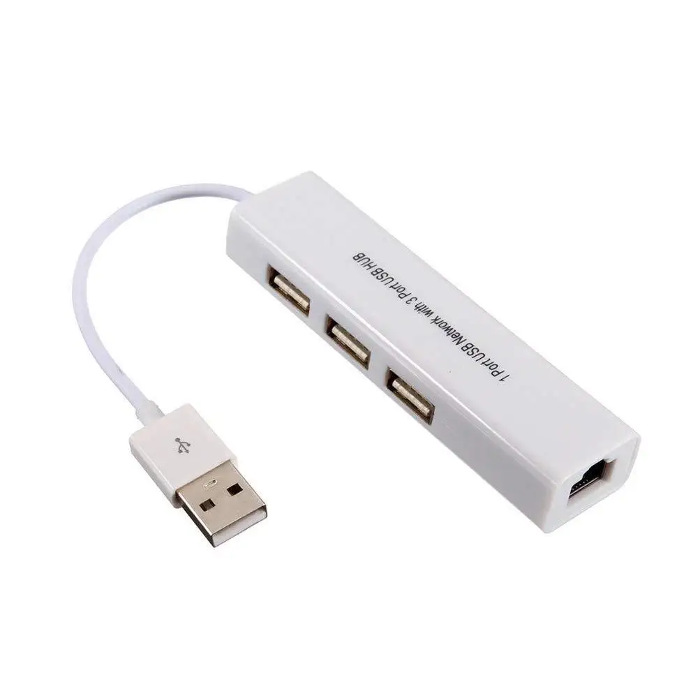 

1PCS High Quality USB to Network LAN Adapter Ethernet RJ45 with 3 Port USB 2.0 HUB Adapter for Android tablets Drop Shipping
