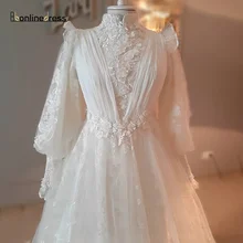 Bbonlinedress vestido de noche marroquí de marfil, encaje largo, Formal, plisado, elegante, caftán musulmán, para fiesta, 2021