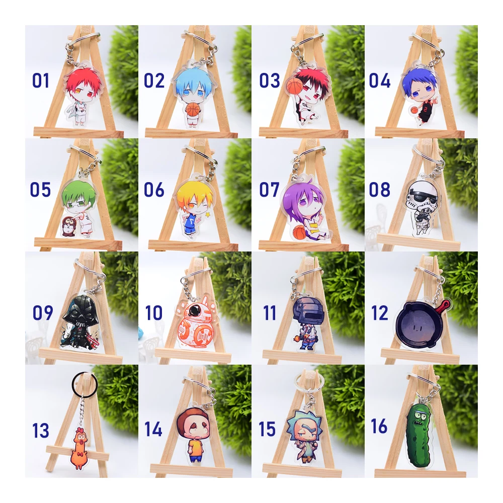 Group S Горячая Распродажа аниме-брелок для ключей Demon Slayer Chibi брелок 1 шт. Высокое качество Мультфильм брелок аксессуары амулеты акриловая подвеска - Цвет: Group S
