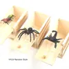 April Fool&#39;s Day gift Wooden Prank Trick Practical Joke Home Office Scare Toy Box Gag Spider Mouse Kids Funny Gift