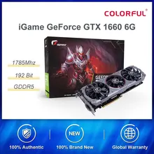 Красочная графическая карта iGame GeForce GTX 1660 Advanced OC 6G Nvidia GPU GDDR5 1785 МГц видеокарта 192 бит HDMI DVI для игрового ПК