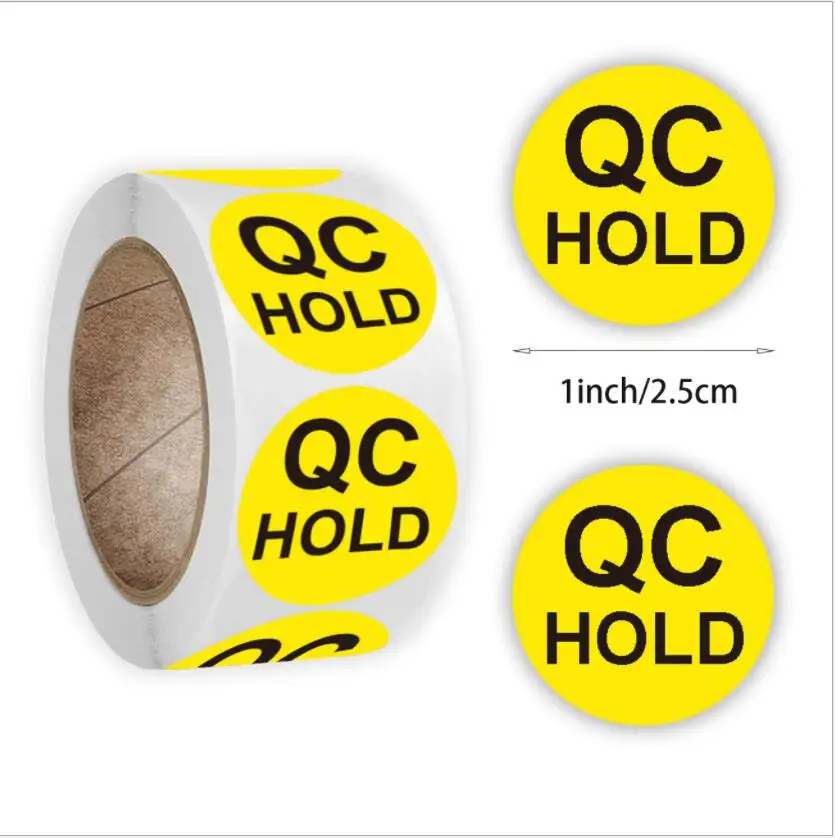 QC HOLD, Vendor, Lot # Quality Control Stickers